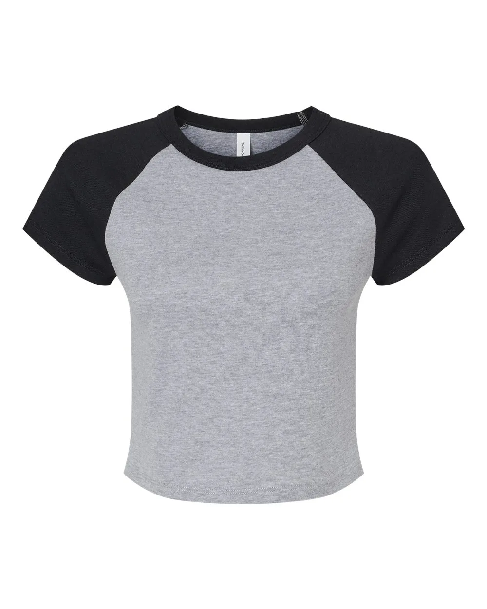 BELLA + CANVAS 1201 Women's Micro Rib Raglan Baby Tee — blank t-shirt, front view