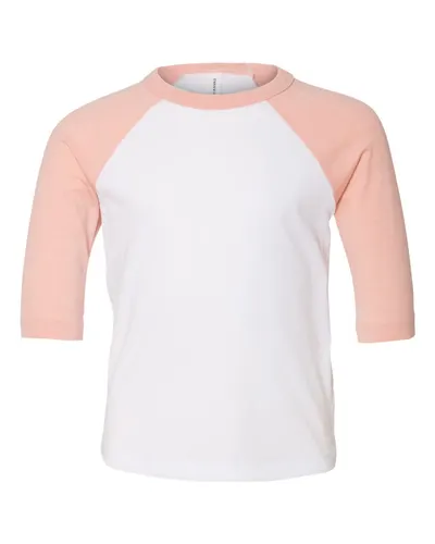 BELLA + CANVAS 3200T Toddler Three-Quarter Sleeve Baseball Tee — blank t-shirt, front view