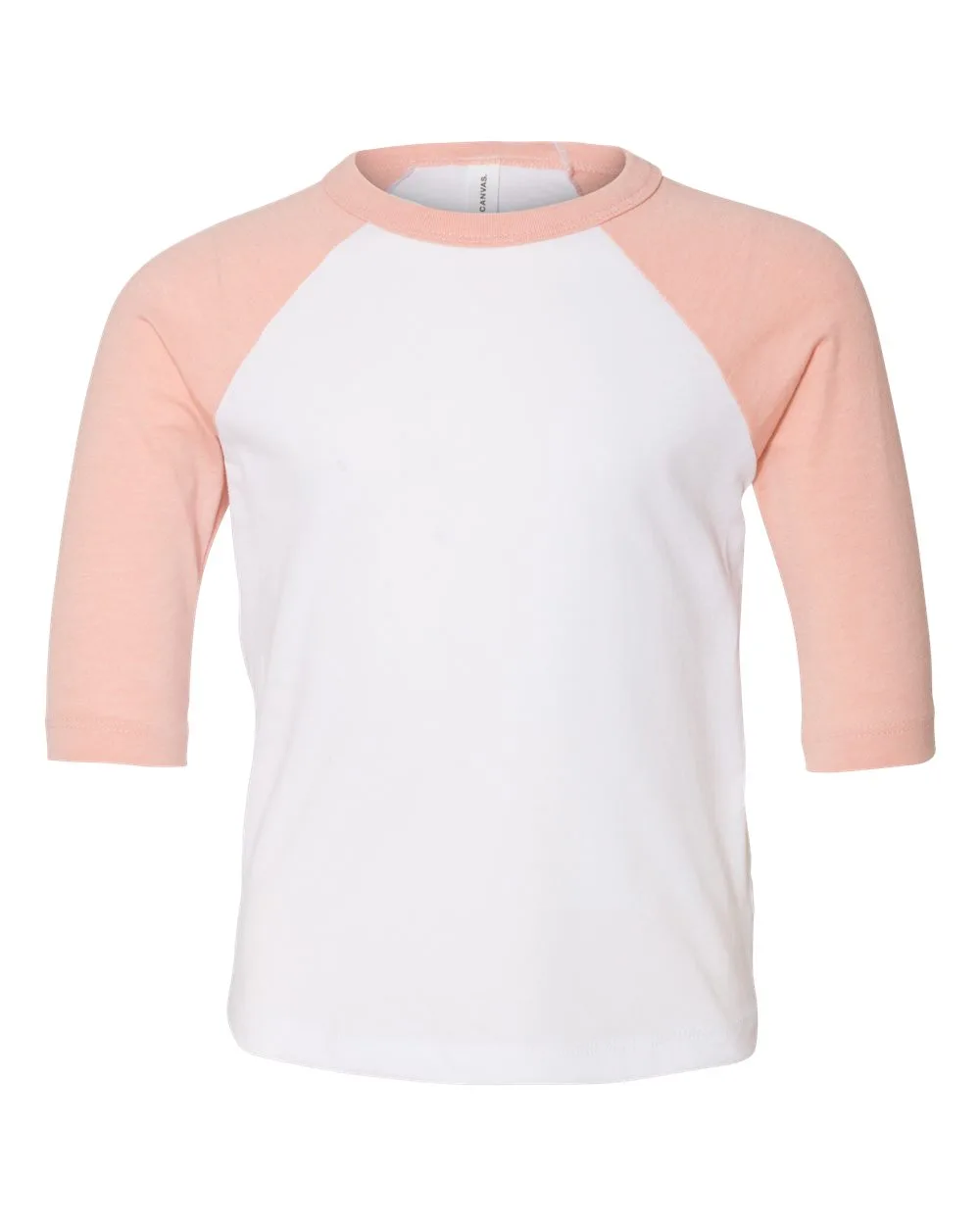 BELLA + CANVAS 3200T Toddler Three-Quarter Sleeve Baseball Tee — blank t-shirt, front view
