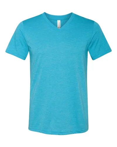 BELLA + CANVAS 3415 Unisex Triblend V-Neck Tee — blank t-shirt, front view