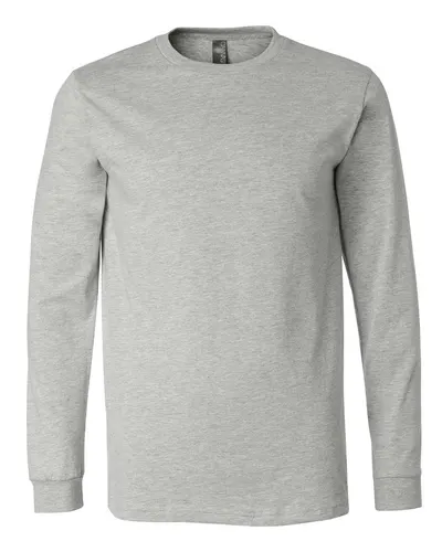 BELLA + CANVAS 3501CVC Heather CVC Long Sleeve Tee — blank long sleeve tee, front view