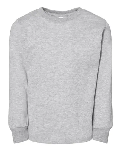 BELLA + CANVAS 3501T Toddler Jersey Long Sleeve Tee — blank long sleeve tee, front view