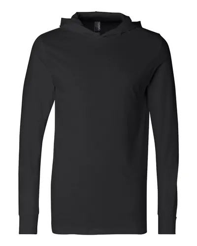 BELLA + CANVAS 3512 Unisex Jersey Hooded Long Sleeve Tee — blank hooded sweatshirt, front view