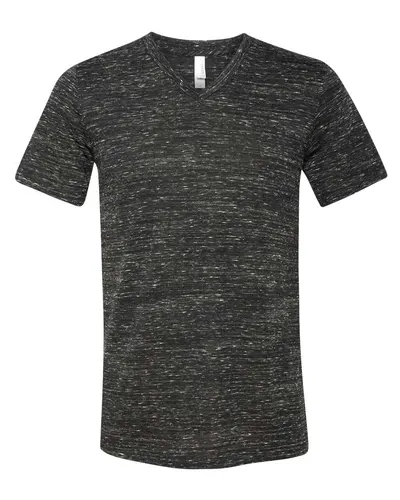 BELLA + CANVAS 3655 Unisex Textured Jersey V-Neck Tee — blank t-shirt, front view
