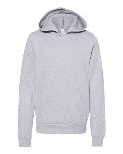 BELLA + CANVAS 3719Y Youth Sponge Fleece Hoodie Sweatshirt — blank hooded sweatshirt, front view