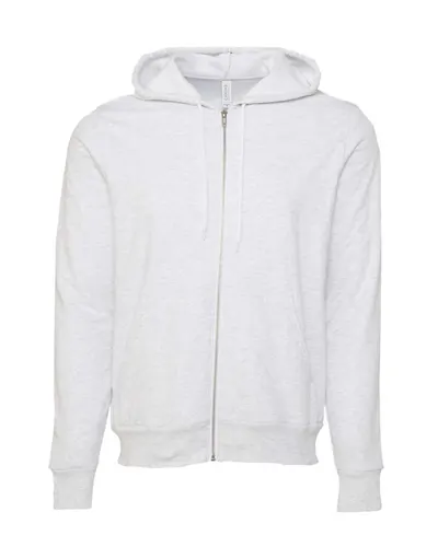 BELLA + CANVAS 3739 Unisex Sponge Fleece Full-Zip Hoodie Sweatshirt — blank hooded sweatshirt, front view