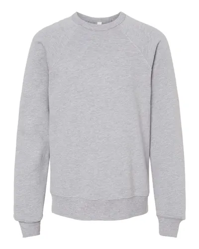 BELLA + CANVAS 3901Y Youth Sponge Fleece Crewneck Sweatshirt — blank crewneck sweatshirt, front view
