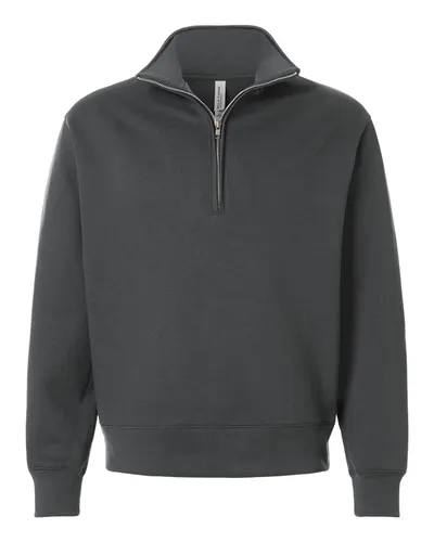BELLA + CANVAS 4740 Unisex 10 oz Quarter-Zip Pullover Sweatshirt — blank crewneck sweatshirt, front view