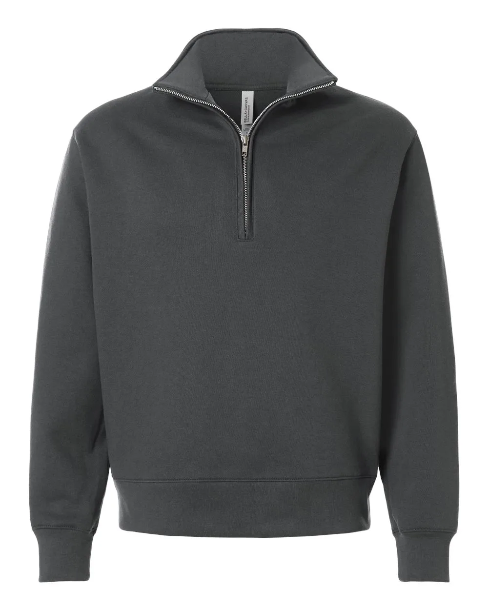 BELLA + CANVAS 4740 Unisex 10 oz Quarter-Zip Pullover Sweatshirt — blank crewneck sweatshirt, front view