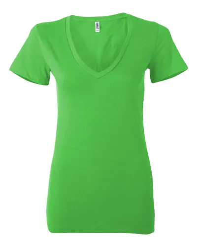 BELLA + CANVAS 6035 Women’s Jersey Deep V-Neck Tee — blank t-shirt, front view