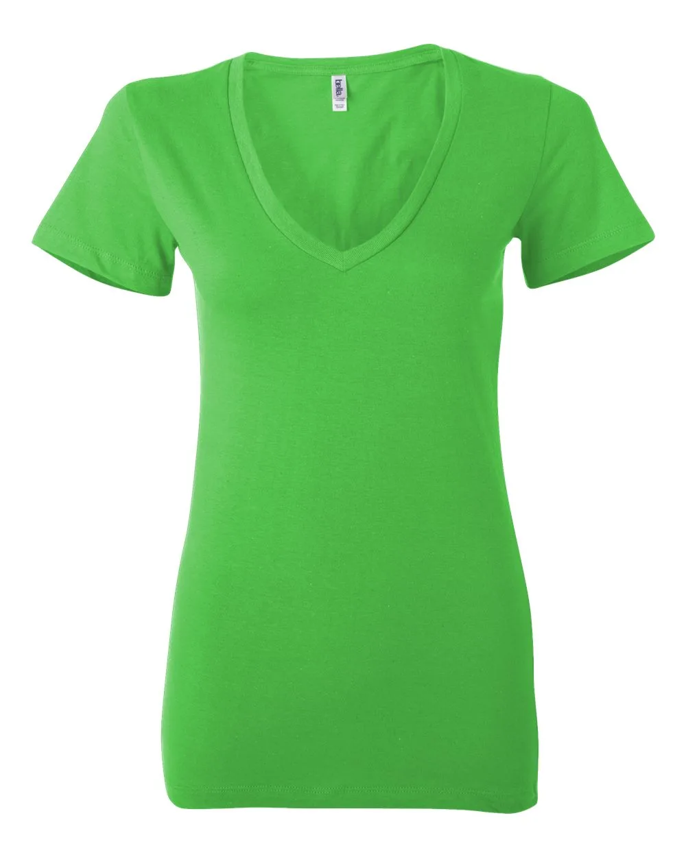 BELLA + CANVAS 6035 Women’s Jersey Deep V-Neck Tee — blank t-shirt, front view