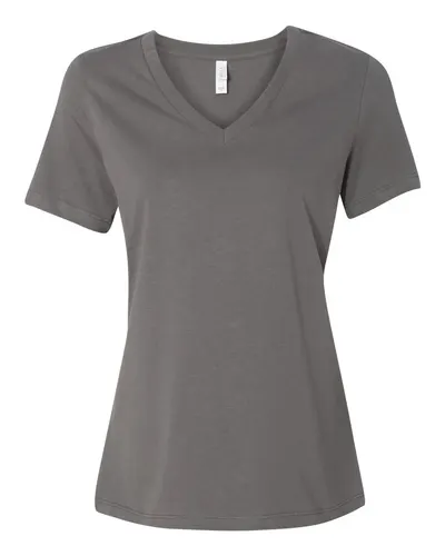 BELLA + CANVAS 6405 Women’s Relaxed Jersey V-Neck Tee — blank t-shirt, front view