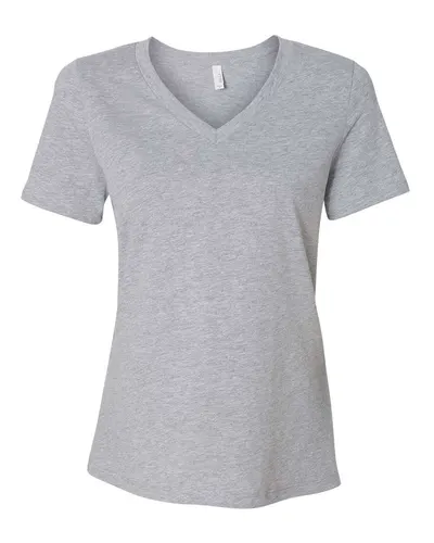 BELLA + CANVAS 6405CVC Women's Relaxed Heather CVC V-Neck Tee — blank t-shirt, front view