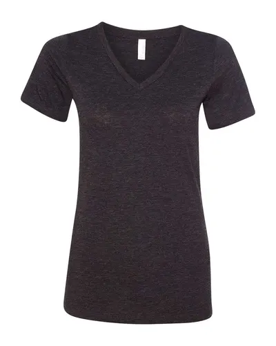 BELLA + CANVAS 6415 Women's Relaxed Triblend V-Neck Tee — blank t-shirt, front view
