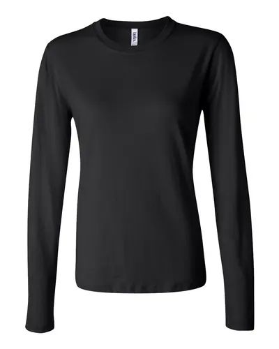 BELLA + CANVAS 6500 Women’s Jersey Long Sleeve Tee — blank long sleeve tee, front view
