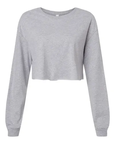 BELLA + CANVAS 6501 Women's FWD Fashion Crop Long Sleeve Tee — blank long sleeve tee, front view