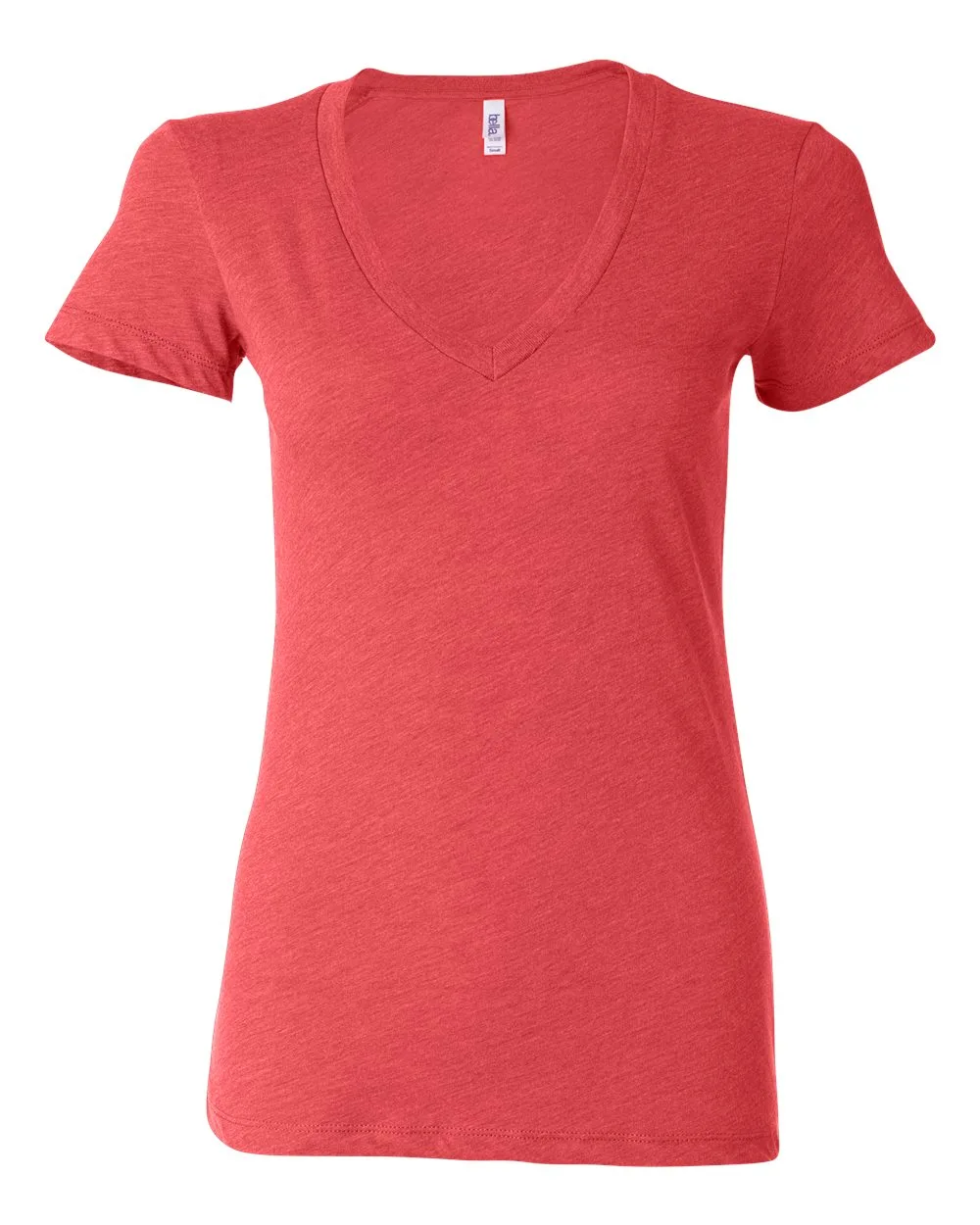 BELLA + CANVAS 8435 Women’s Triblend Deep V-Neck Tee — blank t-shirt, front view