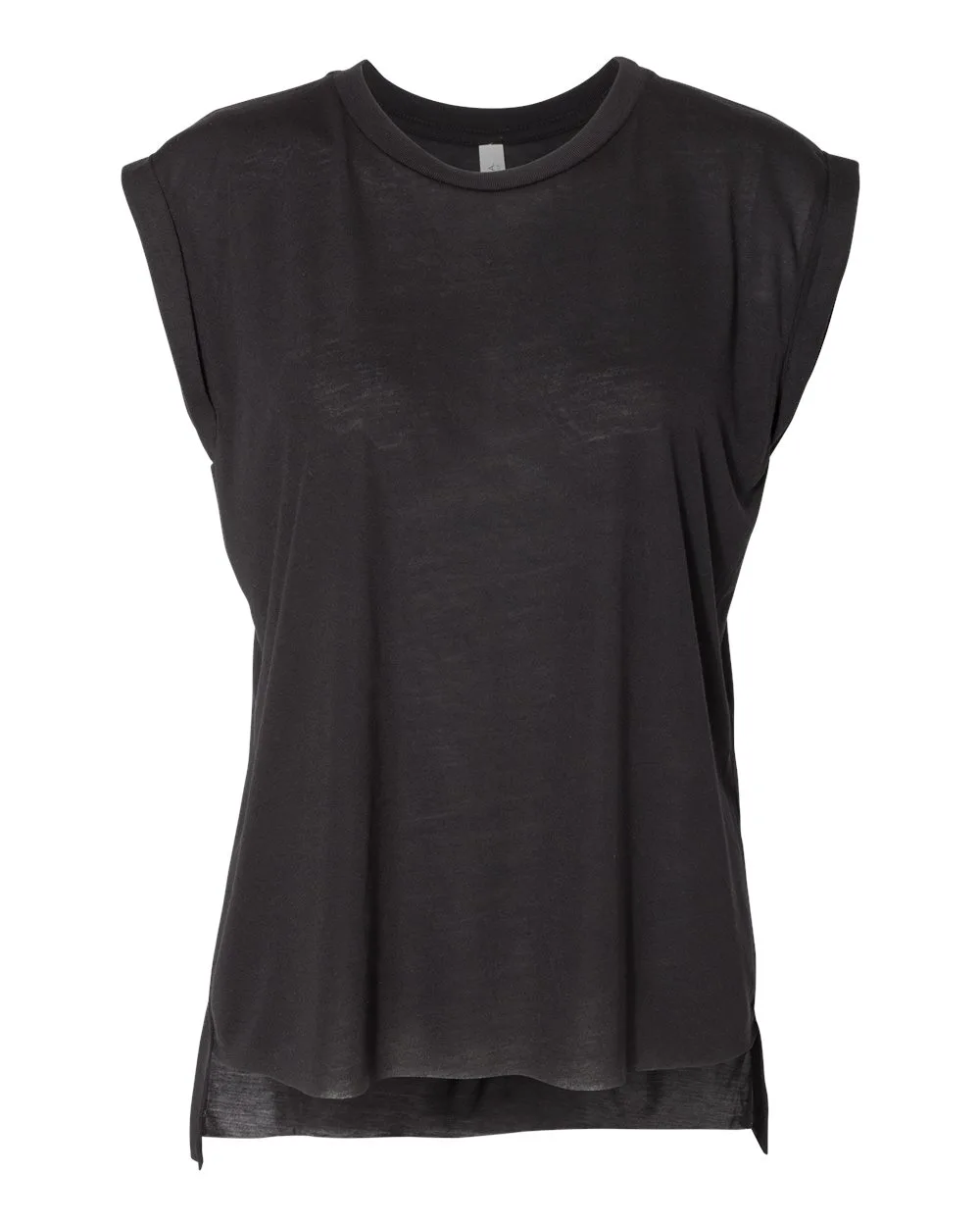 BELLA + CANVAS 8804 Women’s Flowy Rolled Cuffs Muscle Tee — blank tank top, front view