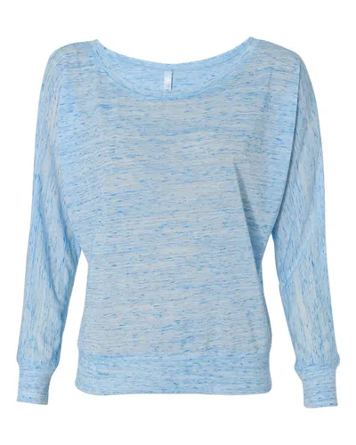 BELLA + CANVAS 8850 Women’s Flowy Off Shoulder Long Sleeve Tee — blank long sleeve tee, front view