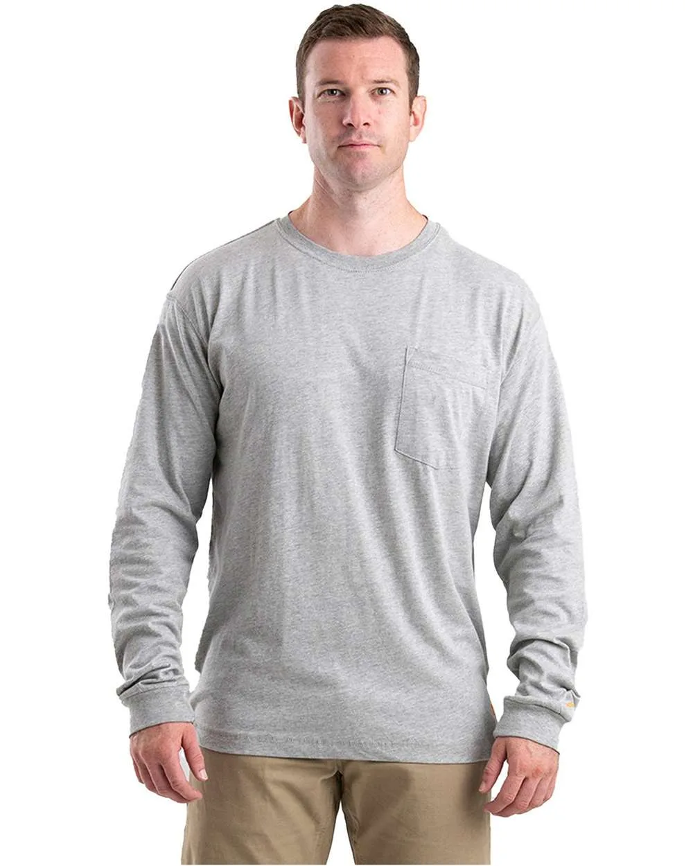 Berne Apparel BSM40 Men's Performance Long Sleeve Pocket T-Shirt — blank long sleeve tee, front view