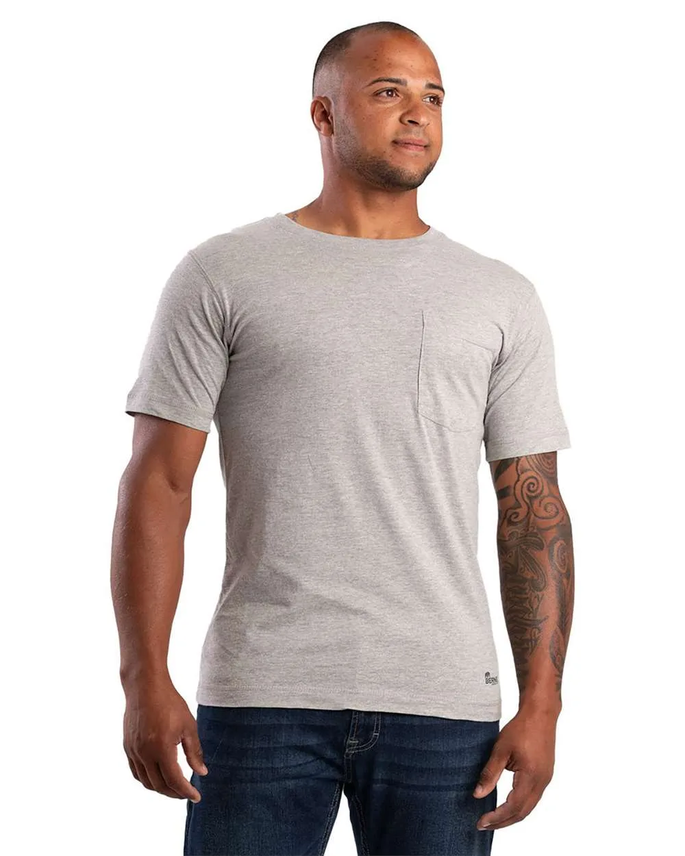 Berne Apparel BSM76 Men's Lightweight Performance T-Shirt — blank t-shirt, front view
