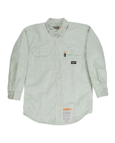 Berne Apparel FRSH21 Men's Flame-Resistant Down Plaid Work Shirt — blank garment, front view