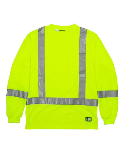 Berne Apparel HVK013 Men's Hi-Vis Class 3 Performance Pocket T-Shirt — blank t-shirt, front view