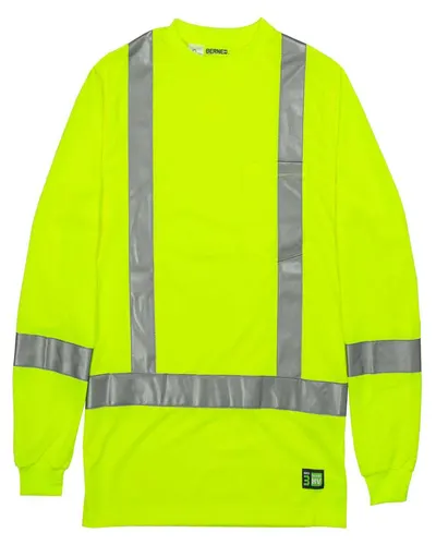 Berne Apparel HVK013T Men's Tall Hi-Vis Class 3 Performance T-Shirt — blank t-shirt, front view