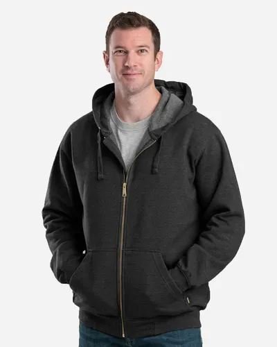 Berne Apparel SZ413 Men's Heritage Full-Zip Hooded Sweatshirt — blank hooded sweatshirt, front view