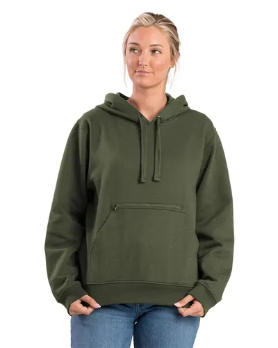 Berne Apparel WSP418 Women's Heritage Zippered Pocket Hooded Sweatshirt — blank hooded sweatshirt, front view