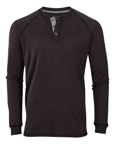 Boxercraft BM3101 Unisex Henley Long Sleeve T-Shirt — blank long sleeve tee, front view