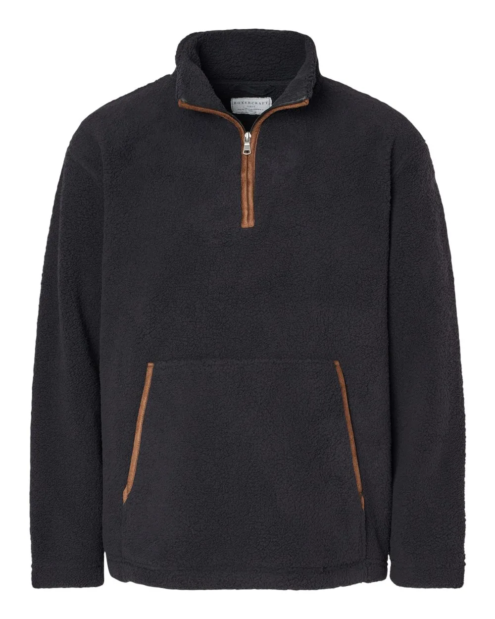 Boxercraft BM8510 Men's Everest Fleece Quarter-Zip Pullover — blank fleece pullover, front view
