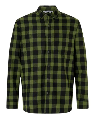 Boxercraft BU7401 Men's Flannel Button Down Shirt — blank woven shirt, front view