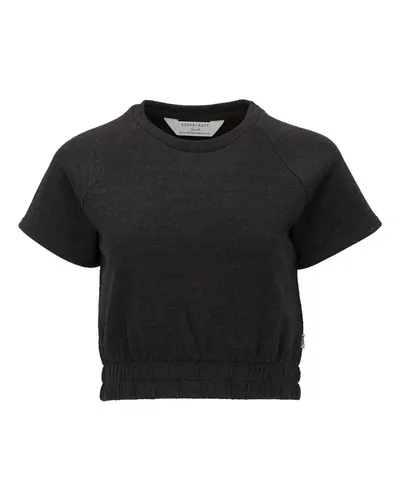 Boxercraft BW2103 Women's French Terry Short Sleeve Cropped Crewneck Sweatshirt — blank crewneck sweatshirt, front view