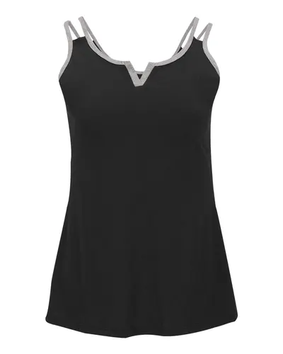 Boxercraft BW2506 Women's Split Shoulder Tank Top — blank tank top, front view