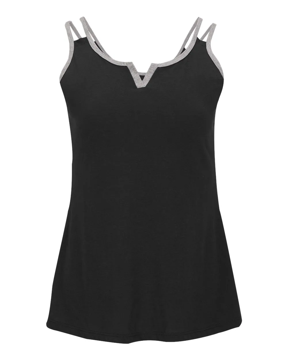 Boxercraft BW2506 Women's Split Shoulder Tank Top — blank tank top, front view
