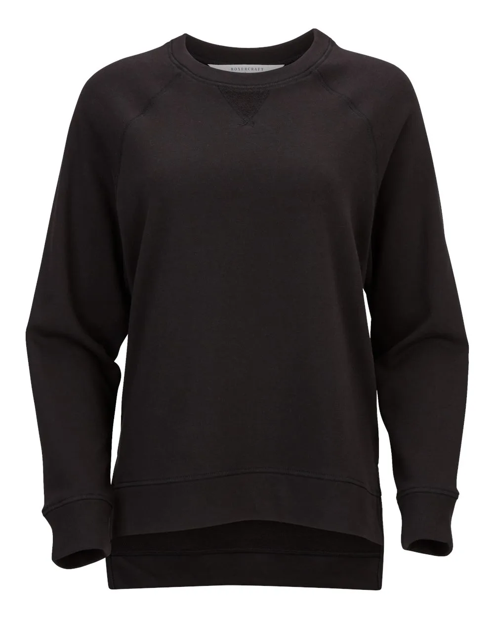 Boxercraft BW3101 Women's Harlow French Terry Crewneck Sweatshirt — blank crewneck sweatshirt, front view