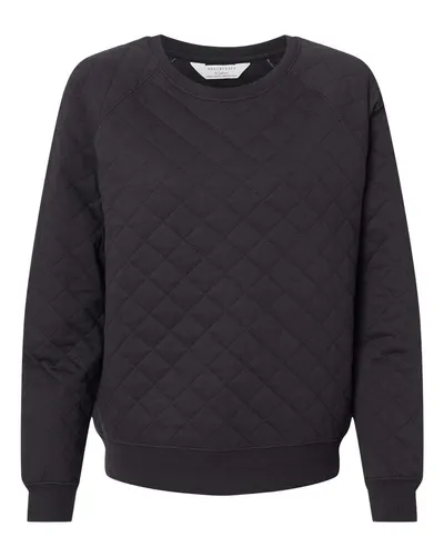 Boxercraft R08 Women's Quilted Crewneck Pullover — blank crewneck sweatshirt, front view
