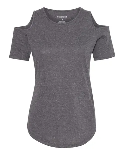 Boxercraft T32 Women's Cold Shoulder T-Shirt — blank t-shirt, front view