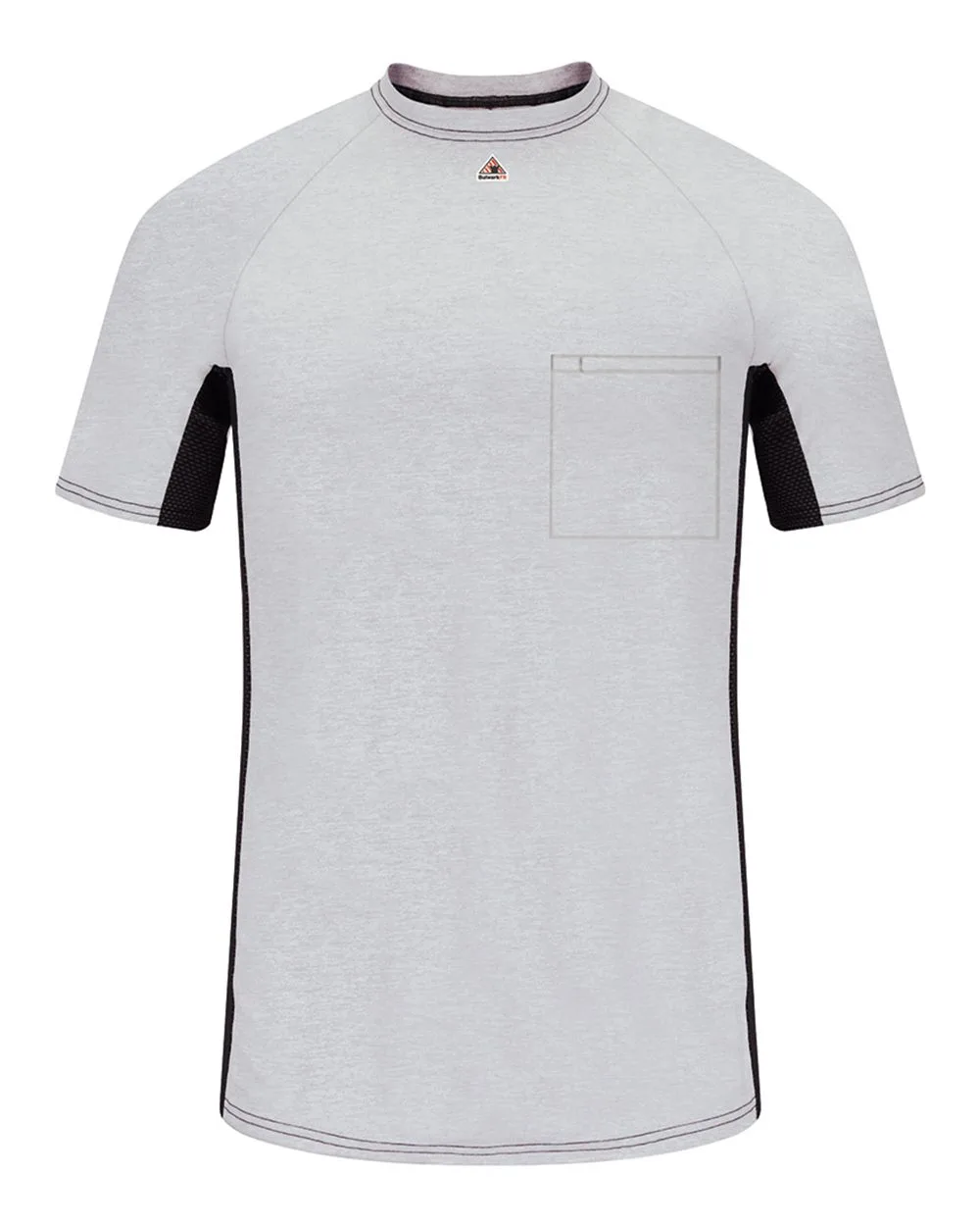 Bulwark MPS4 Men's FR Two-Tone Base Layer with Concealed Chest Pocket- EXCEL FR — blank garment, front view
