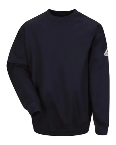 Bulwark SEC2 Men's Flame Resistant Crewneck Sweatshirt — blank crewneck sweatshirt, front view