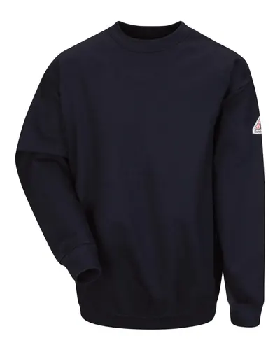 Bulwark SEC2T Men's Tall Flame Resistant Crewneck Sweatshirt — blank crewneck sweatshirt, front view