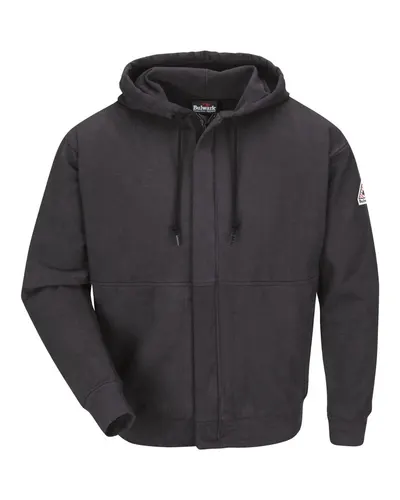 Bulwark SEH4 Men's Zip-Front Hooded Sweatshirt — blank hooded sweatshirt, front view