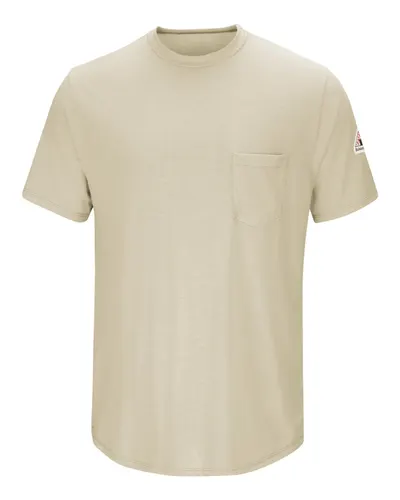 Bulwark SMT6T Men's Tall FR Lightweight Pocket T-Shirt — blank t-shirt, front view