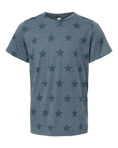 Code Five 2229 Youth Star Print Tee — blank t-shirt, front view