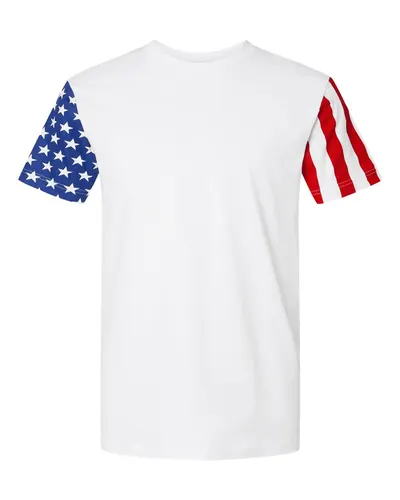 Code Five 3976 Unisex Stars & Stripes Tee — blank t-shirt, front view