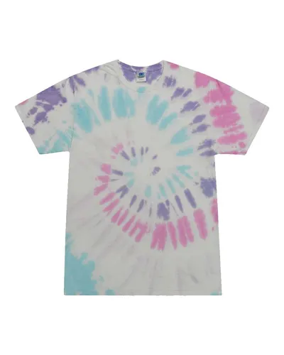 Colortone 1000 Unisex Multi-Color Tie-Dyed T-Shirt — blank t-shirt, front view