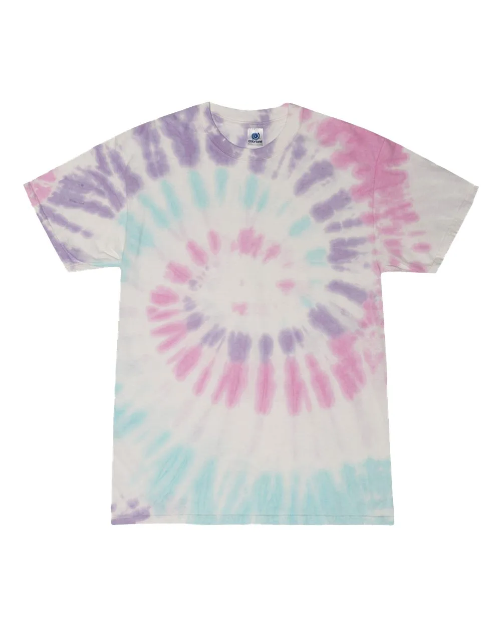 Colortone 1000Y Youth Multi-Color Tie-Dyed T-Shirt — blank t-shirt, front view