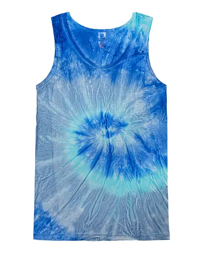 Colortone 3500 Unisex Tie-Dyed Tank Top — blank tank top, front view