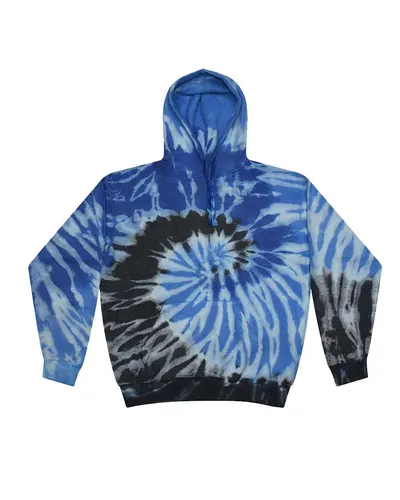 Colortone 8600 Unisex Tie-Dyed Cloud Inside-Out Fleece Hooded Sweatshirt — blank hooded sweatshirt, front view